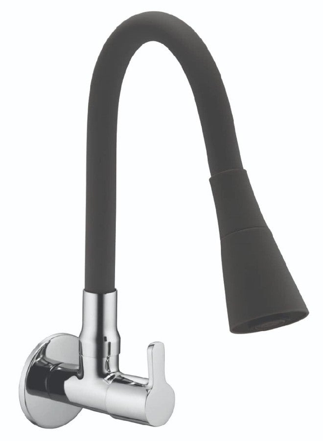 Jagger JAG337 Wall Mounted Kitchen Sink Cock Taps for Home and Office, with 360 Degree Rotating/Flexible Single/Double Flow Spout with Wall Flange and Teflon Tape (Mark [ Black Band 2 Flow ]) - Image 1