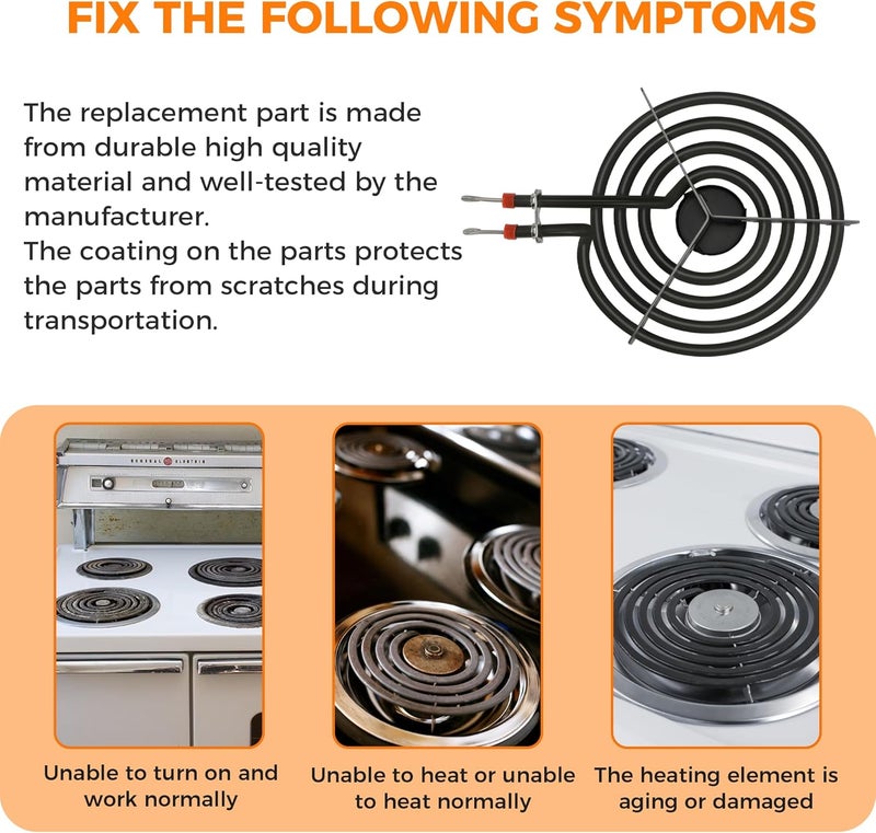 Romalon 【2026 Upgraded】660532 6-inch MP15YA Electric Range Surface Burner Coil Element 1500W 4 Turns by Fit for Whirlpool Range Cooktop Surface Elements Replaces AP6010189,PS11743366,EAP11743366,3319 - Image 4