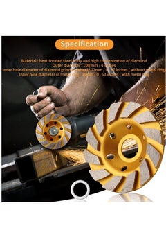 Generic Concrete Stone Ceramic Turbo Diamond Grinding Cup Wheel,12 Segs Heavy Duty Angle Grinder Wheels for (Yellow) 4 Inch  - Image 2