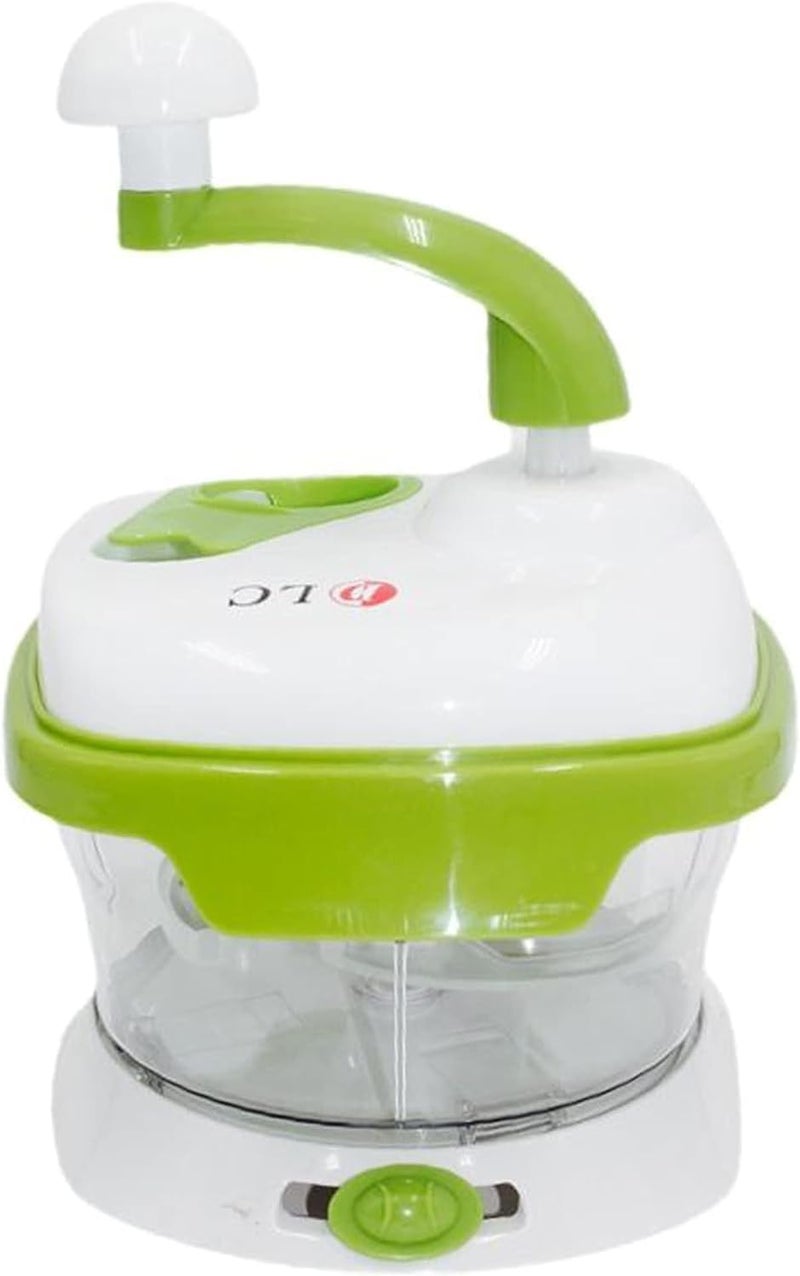 Biki Vegetable Cutter, Manual Meat Slicer, Salad Spinner, Lettuce Dryer, Vegetable Chopper, Stainless Steel Blade, Green/White | قطاعة خضار | قطاعة خضار متعددة الوظائف | قطاعة متعددة الوظائف - Image 1