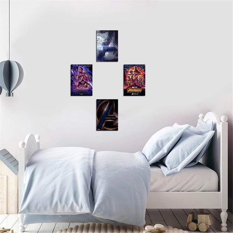MARVEL ARS UnFramed Canvas Abstract Painting Print of Marvel Avengers Wall Art Poster Set 4-Pieces, 20 cm x 25 cm Size for Office Living Room Bedroom Gifting - Image 5
