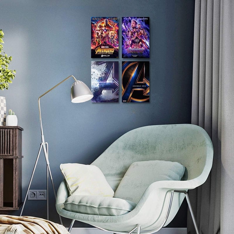 MARVEL ARS UnFramed Canvas Abstract Painting Print of Marvel Avengers Wall Art Poster Set 4-Pieces, 20 cm x 25 cm Size for Office Living Room Bedroom Gifting - Image 4