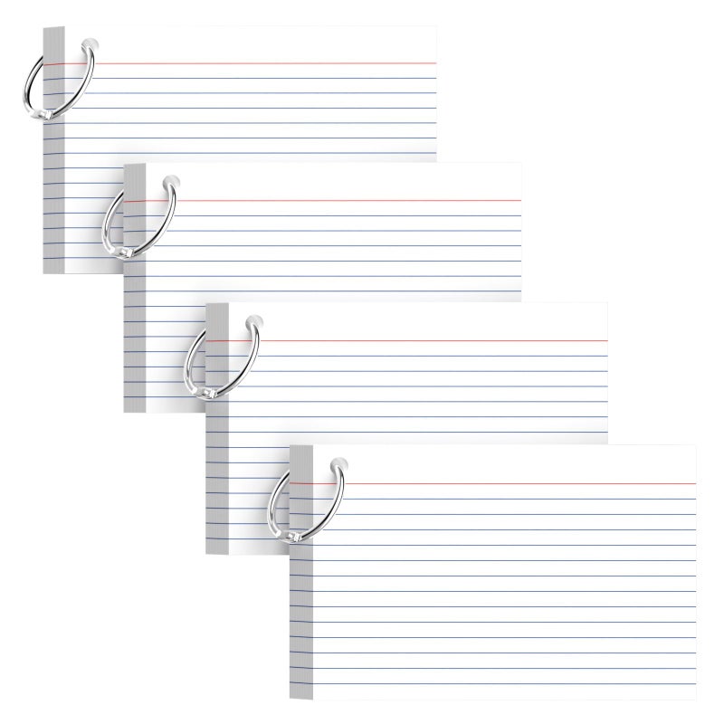 AILZFEI 160-Pack White Index Cards 4x6 Inch w/Key Ring â€“ 180gsm Heavyweight Flashcards â€“ Flash Cards Study & Note Cards â€“ Perfect for Study, Notes & Memory, Students School Supplies - Image 1