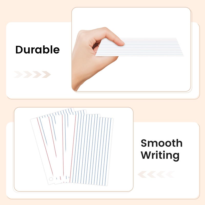 AILZFEI 160-Pack White Index Cards 4x6 Inch w/Key Ring â€“ 180gsm Heavyweight Flashcards â€“ Flash Cards Study & Note Cards â€“ Perfect for Study, Notes & Memory, Students School Supplies - Image 4