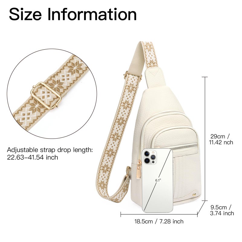 GAEKEAO Sling Bag for Women, Leather Crossbody Bags Fanny Packs for Women Cross Body Bag, Womens Small Crossbody Purse Chest Bag for Travel - Image 4