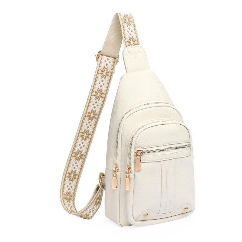 GAEKEAO Sling Bag for Women, Leather Crossbody Bags Fanny Packs for Women Cross Body Bag, Womens Small Crossbody Purse Chest Bag for Travel - Image 1