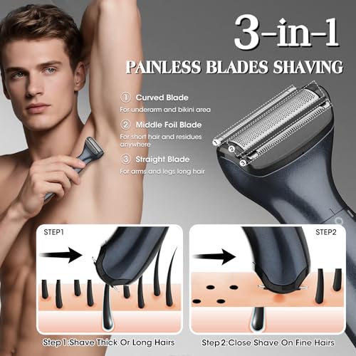 Dumite Manscape Ball Trimmer for Men,Body& Pubic Hair Trimmer and Groin Hair Shaver for Women & Men Pubic Hair, Private Area, Legs, Eyebrow,Face, Nose, Eyebrow, Body Hair Removal IPX5 Waterproof LED Display - Image 3
