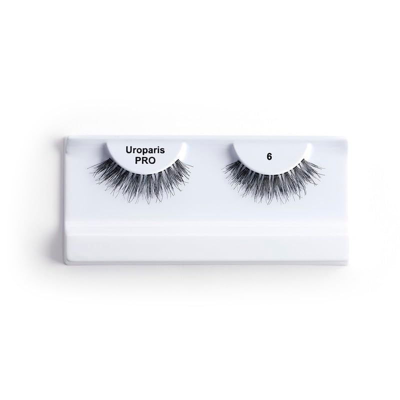 Uroparis PRO 6 Eyelashes for Women — Handmade Eye Lashes | Lightweight False Lashes with Premium Virgin Hair | Invisible Band | For Glam Look & Enhance Beauty (Black) - 1 Pair - Image 2