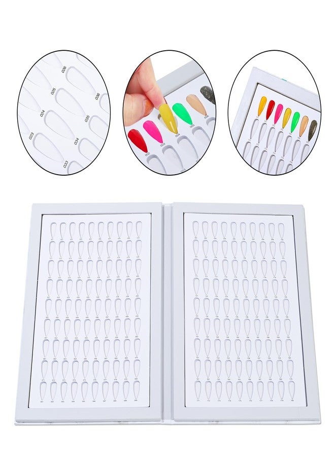 NMKL38 180 Colors Nail Display Chart Nail Gel Polish Organizer Color Card with 240 False Nail Tips Salon Nail Supplies Sample Chart Cardboard Painting Practice Book (Marble) - Image 3