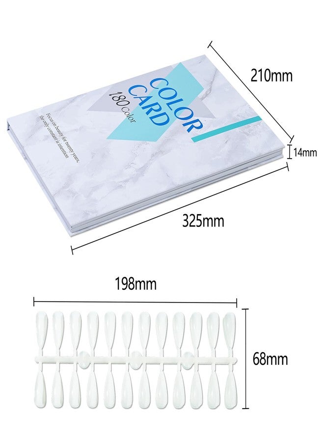NMKL38 180 Colors Nail Display Chart Nail Gel Polish Organizer Color Card with 240 False Nail Tips Salon Nail Supplies Sample Chart Cardboard Painting Practice Book (Marble) - Image 5