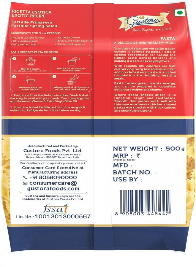 Gustora Fusilli Pasta Combo, 500 Grams (Pack of 2) I Pasta Combo Made of 100% Durum Wheat Semolina I Rich in Protein & Fibre I Zero Cholesterol I No Trans-fat I Cooking Time 10 Min (500g X 2) - Image 3