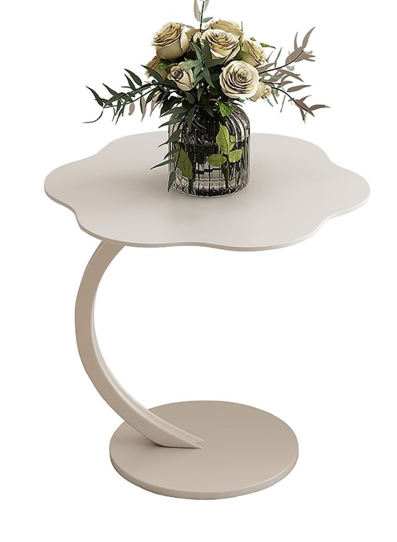 TRASSLE Flower Shape Small C-Shaped Side Table, Small Side Tables Bedroom, Sofa C End Table, Bedside Table for Living Room Kitchen Garden Bedroom, Small Accent Table  - Image 1