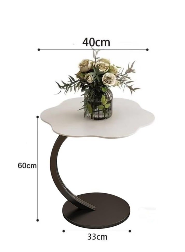 TRASSLE Flower Shape Small C-Shaped Side Table, Small Side Tables Bedroom, Sofa C End Table, Bedside Table for Living Room Kitchen Garden Bedroom, Small Accent Table  - Image 2