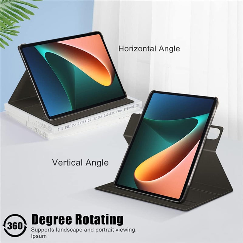 KASTWAVE Case For Xiaomi Mi Pad 5 Case,For Mi Pad 5 Pro Case, Elastic Strap Pen Holder Stand Auto Sleep & Wake Up Function Cover，Pu Leather Tablet Cases For Xiaomi Mi Pad 5 Pro Case-Black - Image 4