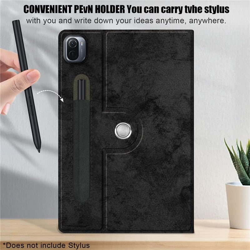 KASTWAVE Case For Xiaomi Mi Pad 5 Case,For Mi Pad 5 Pro Case, Elastic Strap Pen Holder Stand Auto Sleep & Wake Up Function Cover，Pu Leather Tablet Cases For Xiaomi Mi Pad 5 Pro Case-Black - Image 2