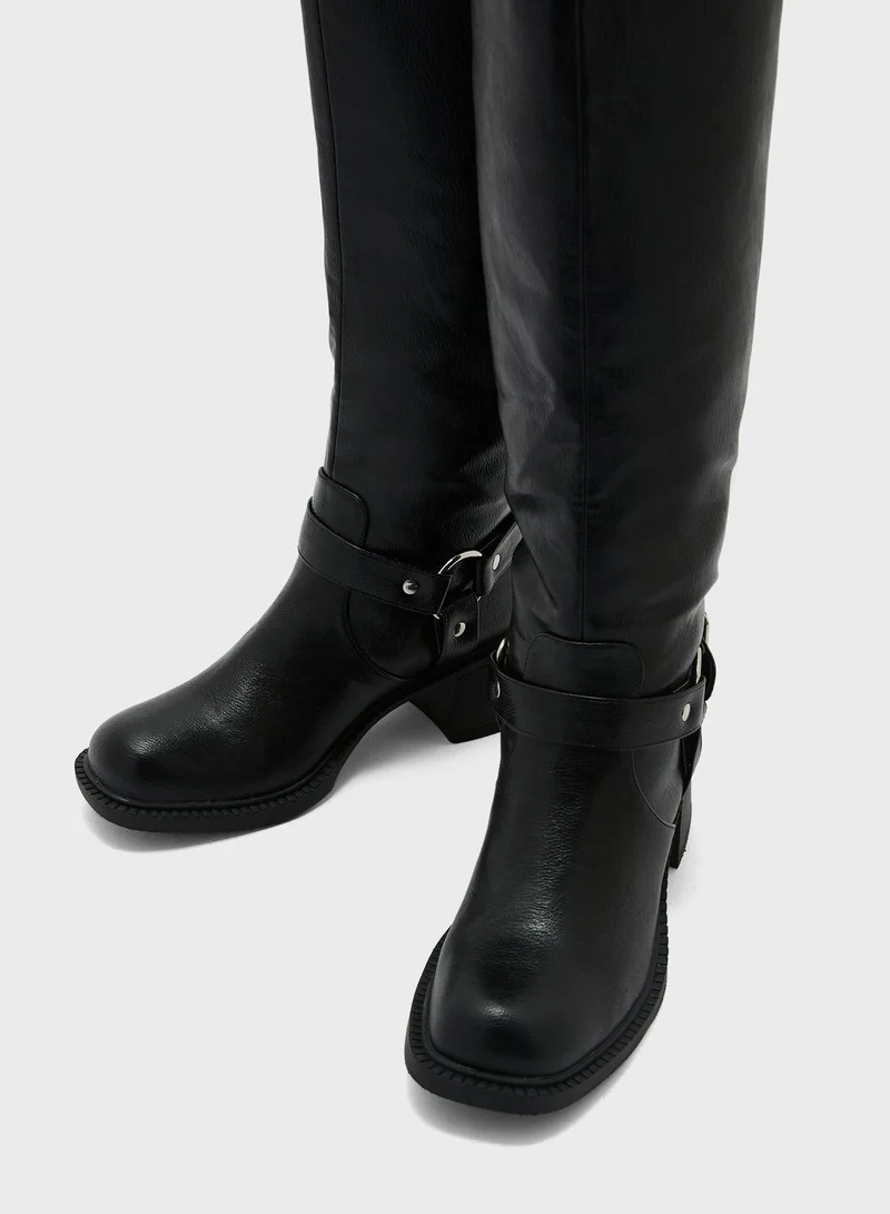 Ginger Biker High Boots