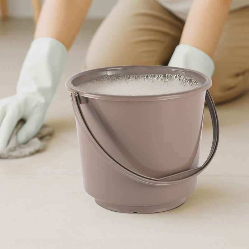Kuber Industries 5 Litre Compact Size Plastic Bucket for Kitchen, Cleaning & Water Storage – Small Lightweight and Easy to Carry Utility Bucket Ideal for Mopping - Plain - Brown - Image 1