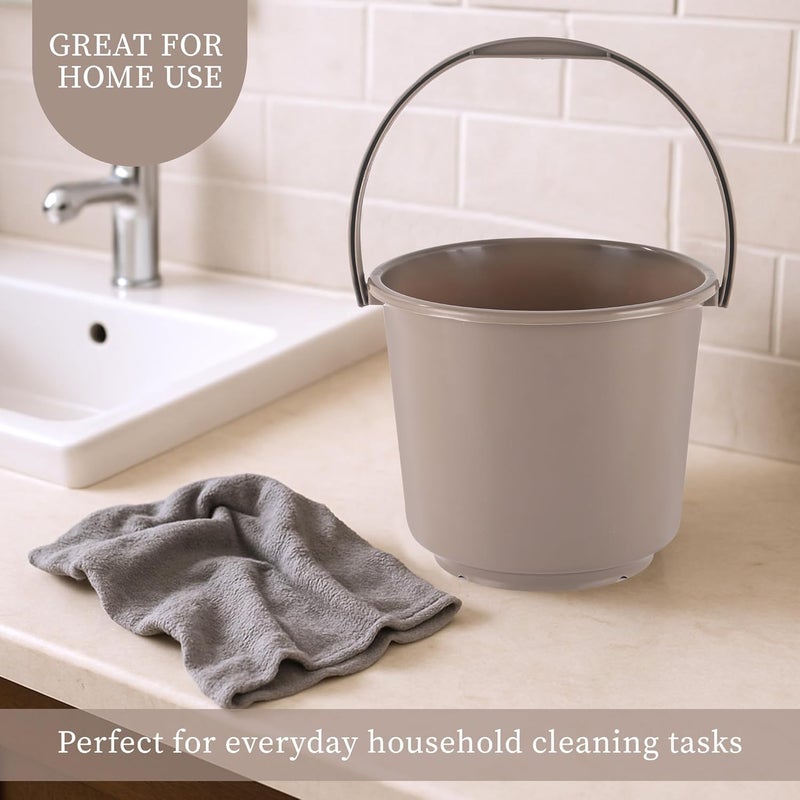 Kuber Industries 5 Litre Compact Size Plastic Bucket for Kitchen, Cleaning & Water Storage – Small Lightweight and Easy to Carry Utility Bucket Ideal for Mopping - Plain - Brown - Image 2