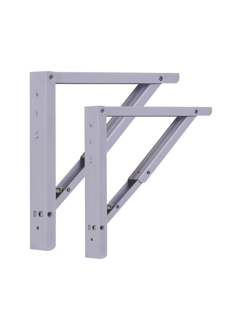 Compal Folding Self Table Bracket Corrosion Resistant SpaceSaving Design Metal Brackets for Wall Shelves Workstations Home Office Use 16 inches Bracket