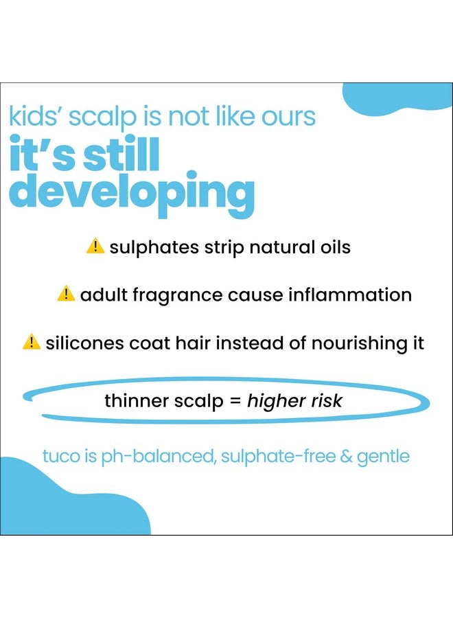 TuCo Kids Mild Shampoo With Soapnut, Almond, Henna, Pomegranate|Perfect For Soft, Smooth, Curly Tangled & Rough Hair|Paraben, Sls & Sulphate Free|Ph 5.5, Vegan & Tear Free|300 Ml (Pack Of 1) | - Image 3