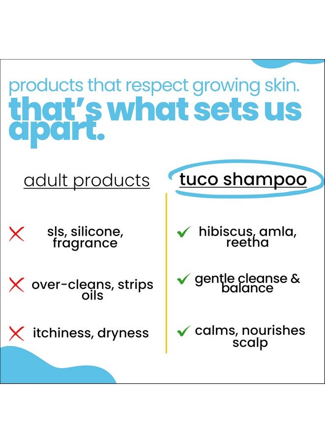 TuCo Kids Mild Shampoo With Soapnut, Almond, Henna, Pomegranate|Perfect For Soft, Smooth, Curly Tangled & Rough Hair|Paraben, Sls & Sulphate Free|Ph 5.5, Vegan & Tear Free|300 Ml (Pack Of 1) | - Image 5