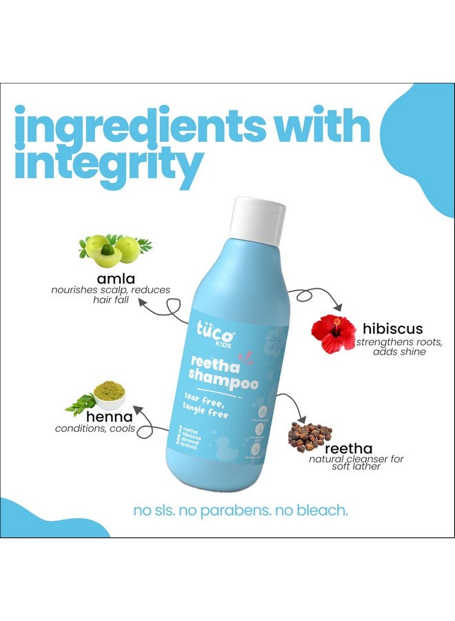 TuCo Kids Mild Shampoo With Soapnut, Almond, Henna, Pomegranate|Perfect For Soft, Smooth, Curly Tangled & Rough Hair|Paraben, Sls & Sulphate Free|Ph 5.5, Vegan & Tear Free|300 Ml (Pack Of 1) | - Image 4
