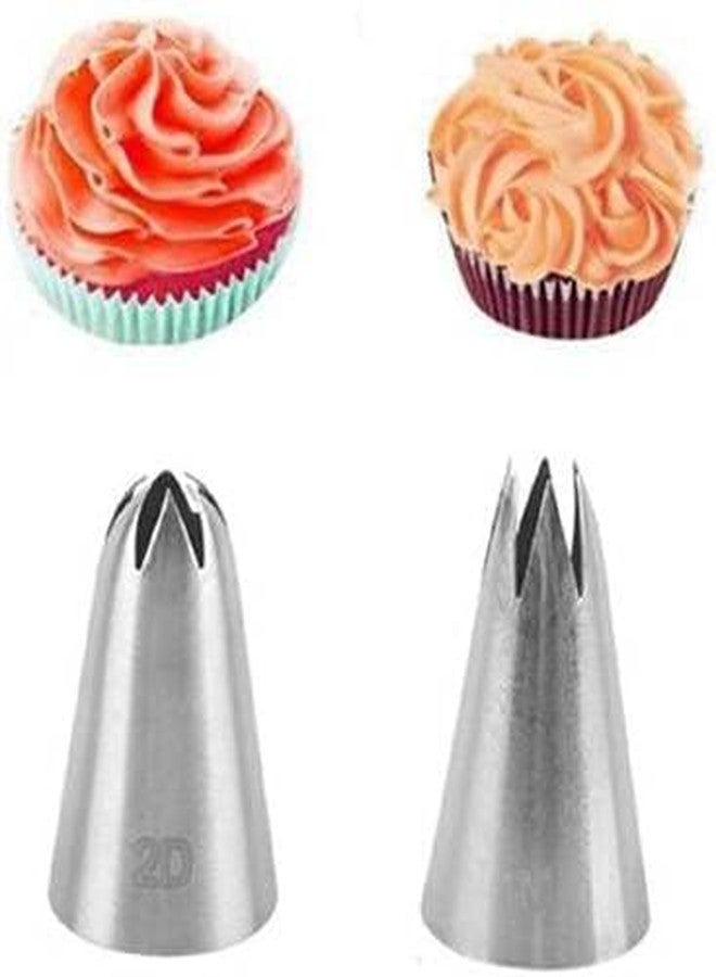 Kosh -Baking Pastry Decorating Tool Decorating Cake Nozzles Rose Flower- 1M and 2D, Rose Petal Nozzle with Flower Nail- (1 Piece) Steel Quick Flower Icing Nozzle - Image 3