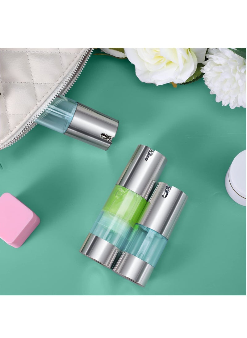 Excefore Empty Airless Pump Bottles 1.0oz(30ml), 3pcs Refillable Cosmetic Containers, Travel Size Vacuum Bottle for Lotion, Hand Sanitizer, Toner, Moisturizer and Facial Serum (Silver) - Image 4