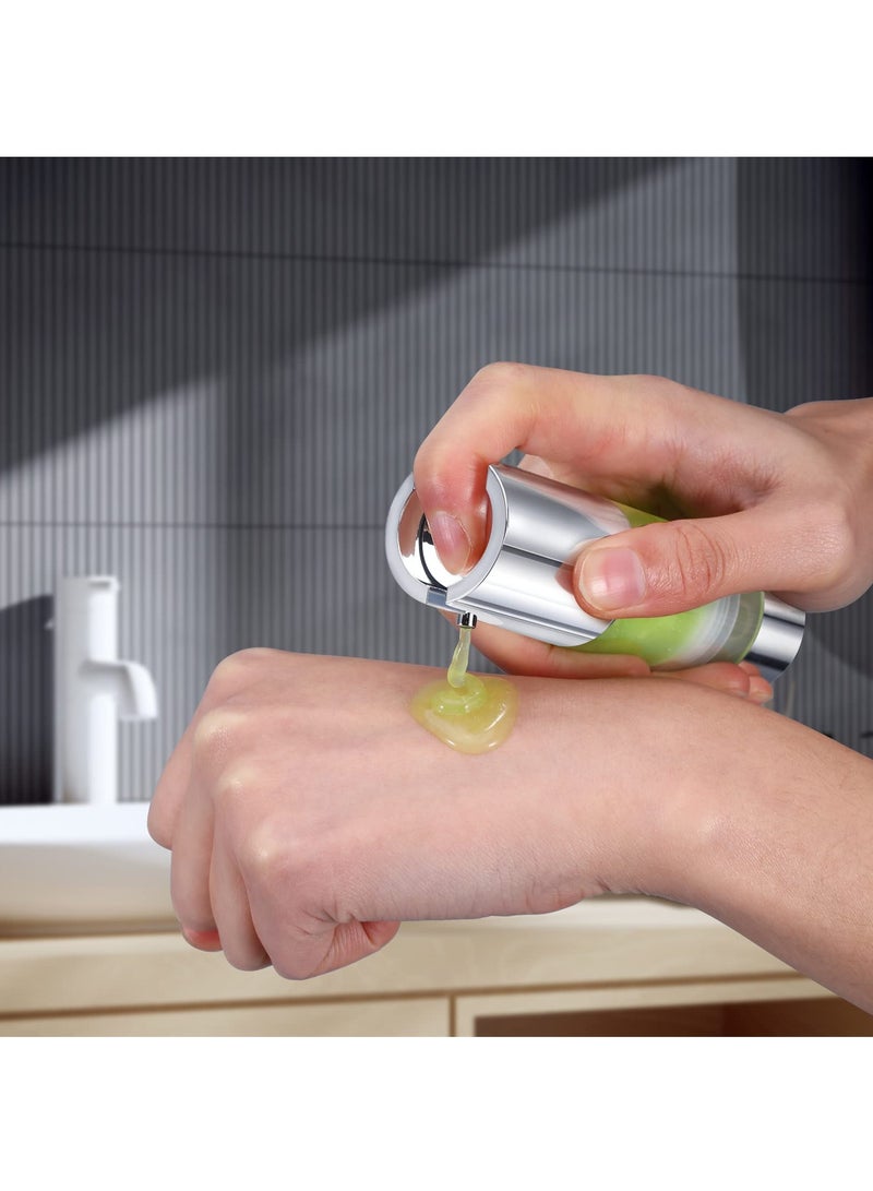 Excefore Empty Airless Pump Bottles 1.0oz(30ml), 3pcs Refillable Cosmetic Containers, Travel Size Vacuum Bottle for Lotion, Hand Sanitizer, Toner, Moisturizer and Facial Serum (Silver) - Image 2