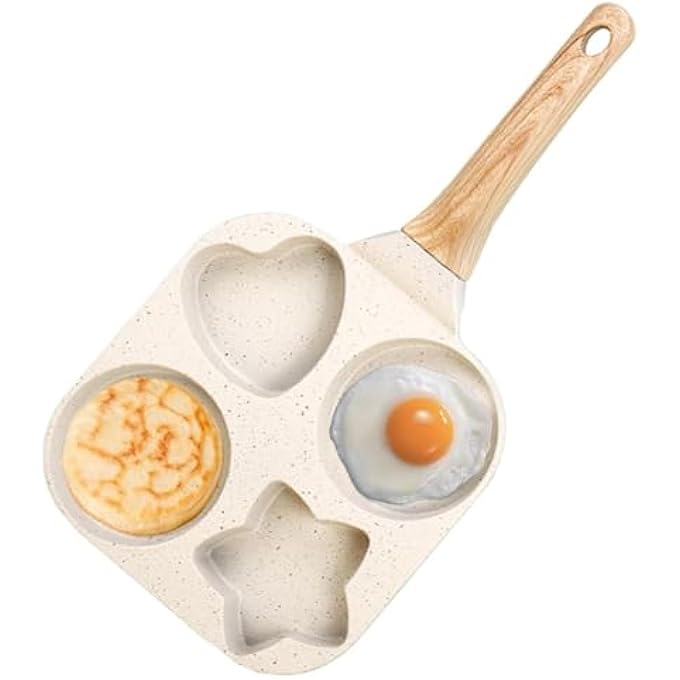 Exrp Egg Pan Omelette Pan 4Cup Nonstick Granite Omelette Skillet Healthy Breakfast Pancake Pan For Pancake Hamburger Bacon Easy To Clean Suitable For Gas Stove  Induction Cookware - Image 1