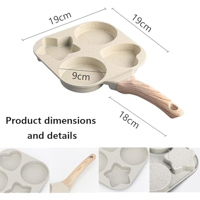 Exrp Egg Pan Omelette Pan 4Cup Nonstick Granite Omelette Skillet Healthy Breakfast Pancake Pan For Pancake Hamburger Bacon Easy To Clean Suitable For Gas Stove  Induction Cookware - Image 4