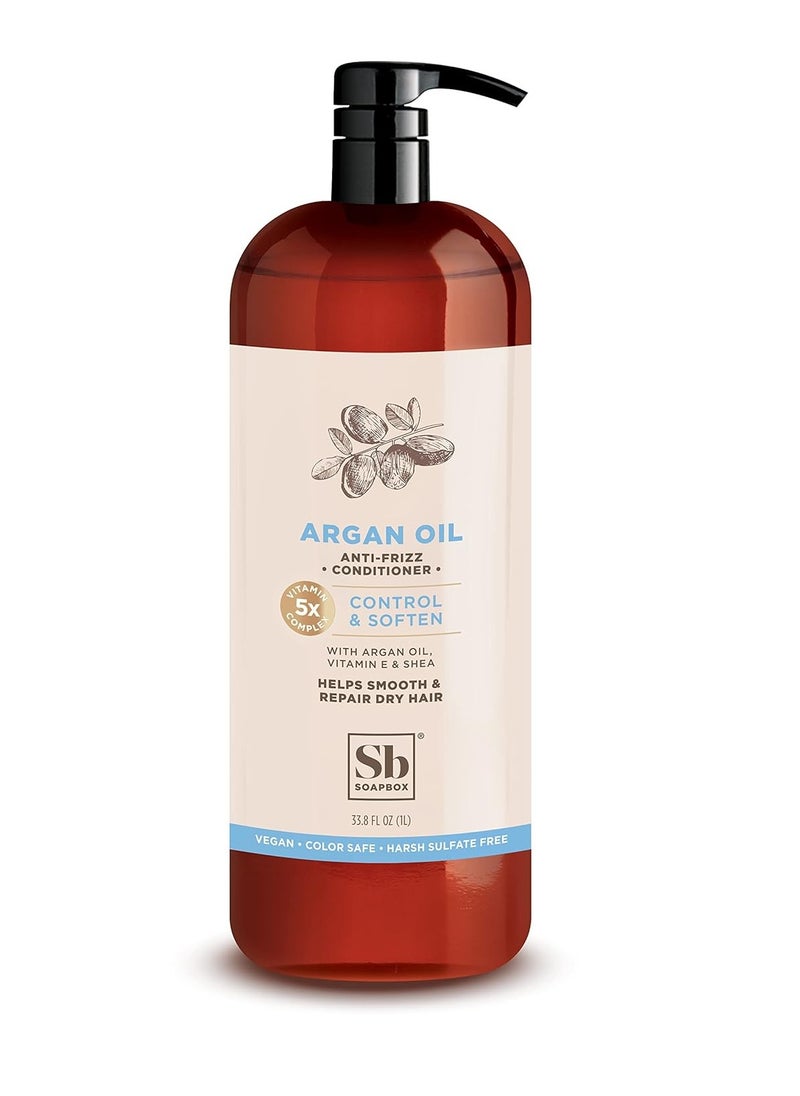 Soapbox - Soapbox Argan Oil Conditioner, Sulfate Free, Paraben Free, Silicone Free, Color Safe, and Vegan Hair Conditioner (33.8 Ounces) - Image 1