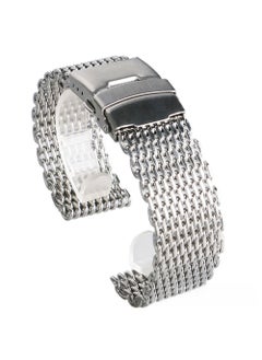 Generic Stainless Steel Shark Mesh Watch Band 18-24mm silver 20MM 