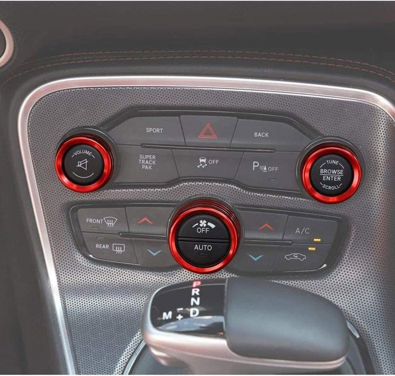 Keptrim AC Knobs Air Conditioner Switch Button for 2015-2021 Dodge Challenger Charger Chrysler 300 300s, for 2013-2018 Ram, Red Aluminum, 3pcs - Image 5