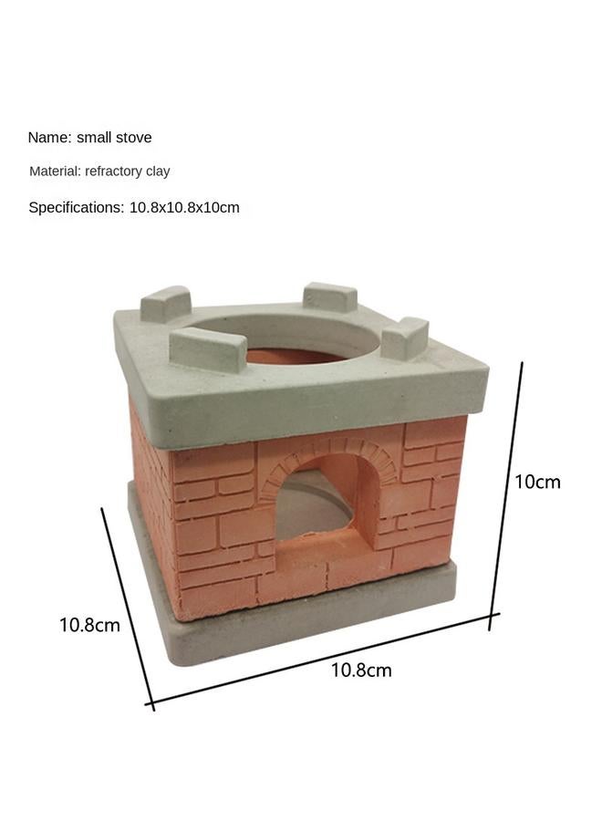 Bluejw Mini Kitchen Special Stove Creative Food Play Retro Red Brick Soil Stove Can Really Boil Internet Red Small Kitchenware  - Image 1