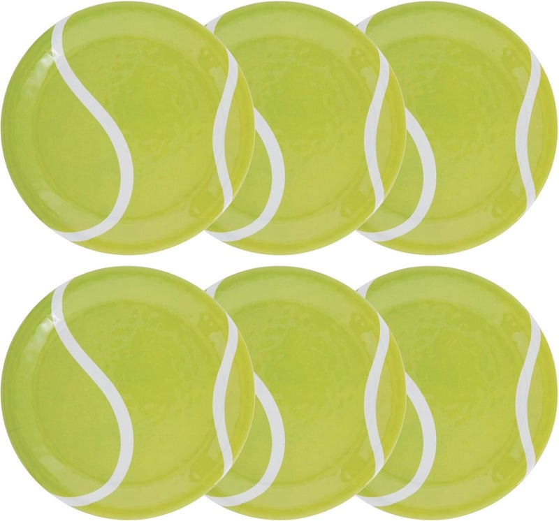 UPware Tennis Melamine Salad Plate Set Round Plates for Risotto Pasta and Salad BPAFree Dishwasher Safe Yellow 9 Inch Set of 6 - Image 1