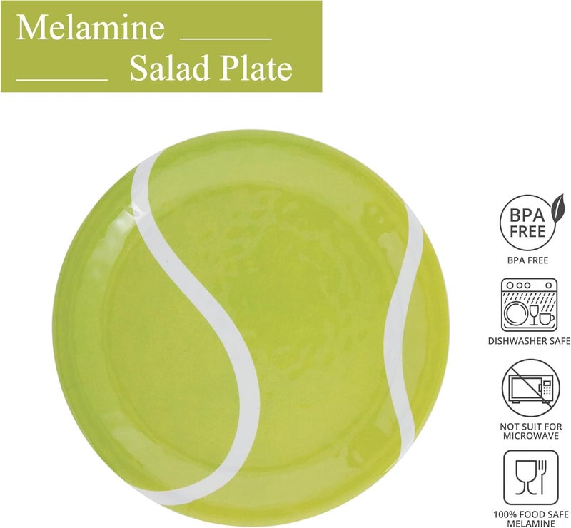 UPware Tennis Melamine Salad Plate Set Round Plates for Risotto Pasta and Salad BPAFree Dishwasher Safe Yellow 9 Inch Set of 6 - Image 2