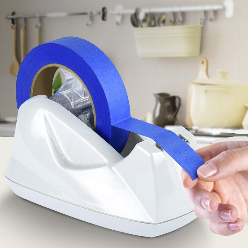 Acrimet Premium Desktop Tape Dispenser Jumbo, Plastic, Non-Skid Base (Heavy Duty) (White Color) - Image 4