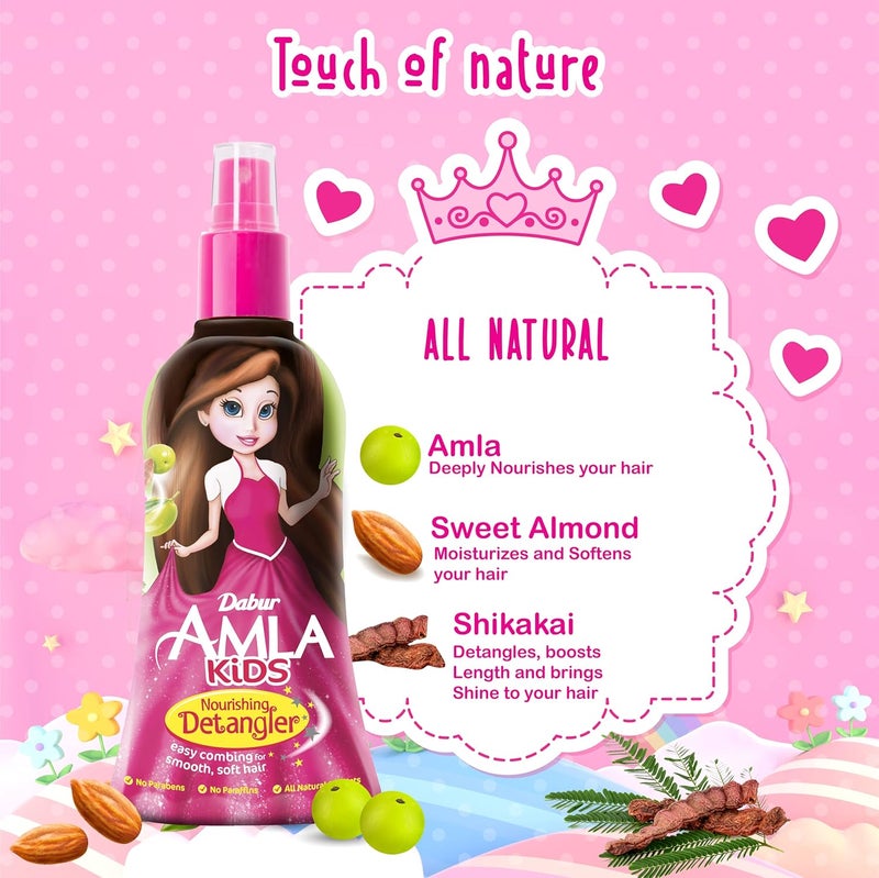 Dabur Amla Kids Detangler + Nourishing Hair Oil Value Pack (2x200ml) | Natural Extracts for Strong, Long & Soft Hair - Image 5