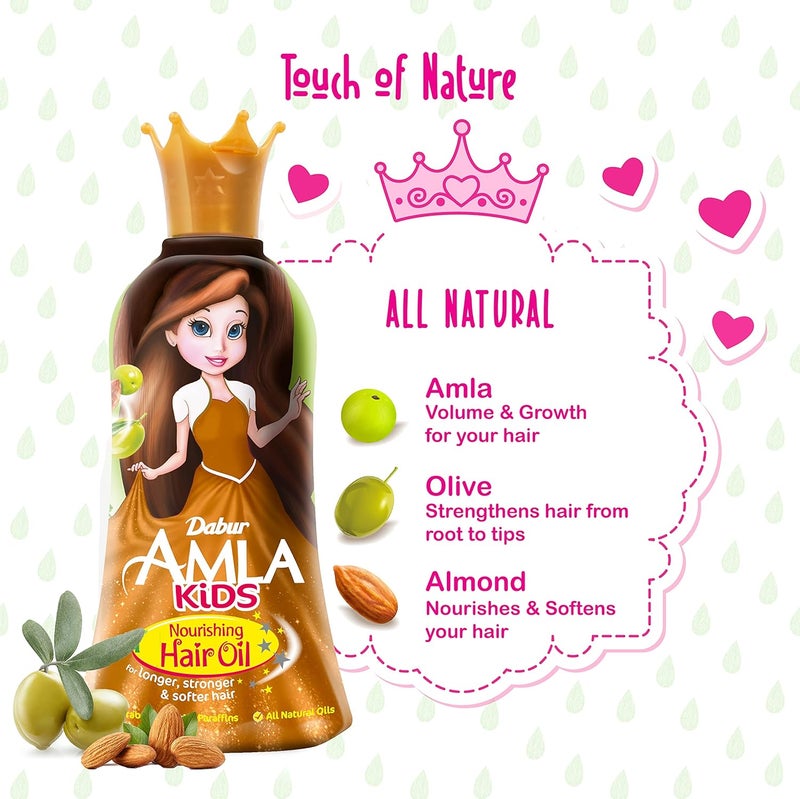 Dabur Amla Kids Detangler + Nourishing Hair Oil Value Pack (2x200ml) | Natural Extracts for Strong, Long & Soft Hair - Image 3