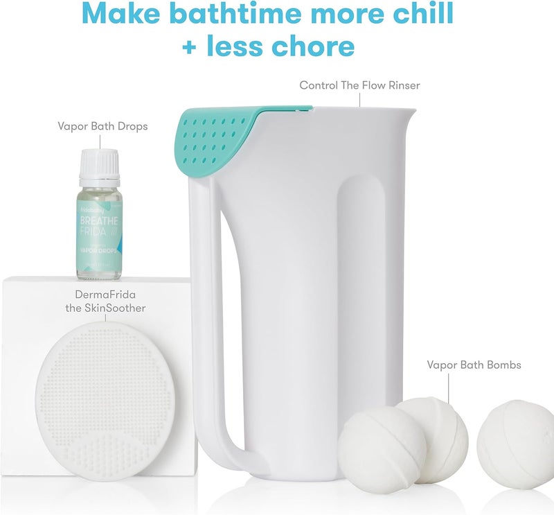 Baby Baby Bath Upgrade Kit | Infant and Toddler Bath Essentials, Rinser Cup, Baby Bath Silicone Brush, Bath Bombs, Essential Oil Vapor Drops - Image 2