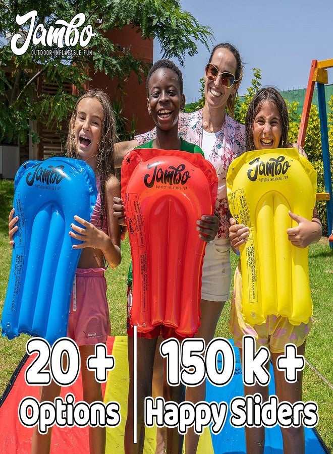 JAMBO Premium Triple Water Slide with 3 Bodyboards, 20Ft Heavy Duty Slip Splash and Slides-Advanced 3-Way Sprinkler System, Splash Pad Mat Backyard Summer Outdoor Water Toys n Long Slides for Kids - Image 4