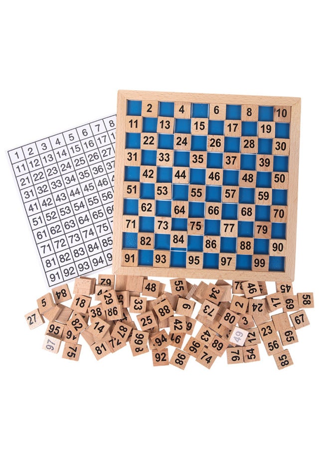 Montessori Mathematics Teaching Tools 1-100 Continuous Board Sorting Board Wooden Hundred Children's Education Intelligence Toys-Color:1-100 Digital Continuous Board  - Image 2