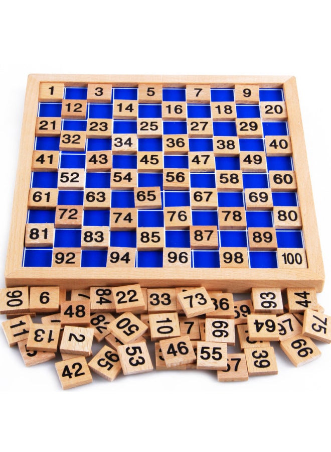 Montessori Mathematics Teaching Tools 1-100 Continuous Board Sorting Board Wooden Hundred Children's Education Intelligence Toys-Color:1-100 Digital Continuous Board  - Image 1