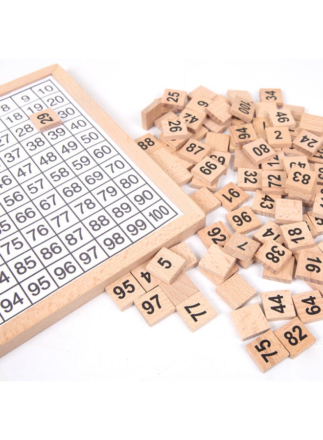 Montessori Mathematics Teaching Tools 1-100 Continuous Board Sorting Board Wooden Hundred Children's Education Intelligence Toys-Color:1-100 Digital Continuous Board  - Image 5