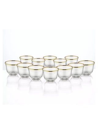 12PC Golden Rim Set Cawa Cups, suitable for coffee 60ML, Made In Turkey - pzsku/Z1E4E06B78EB74925E3E8Z/45/_/1714644295/29920ee7-be92-4a95-b5d1-db276846c7e4