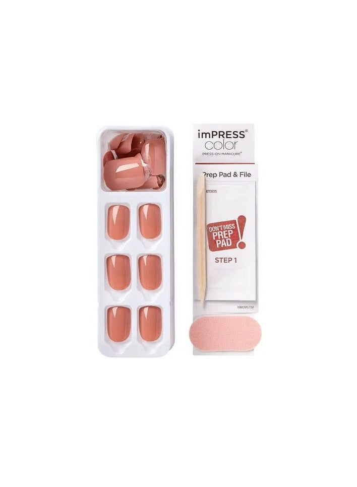 KISS imPRESS Color Press-on Manicure IMC27C Caramel 30 color nails - Image 2