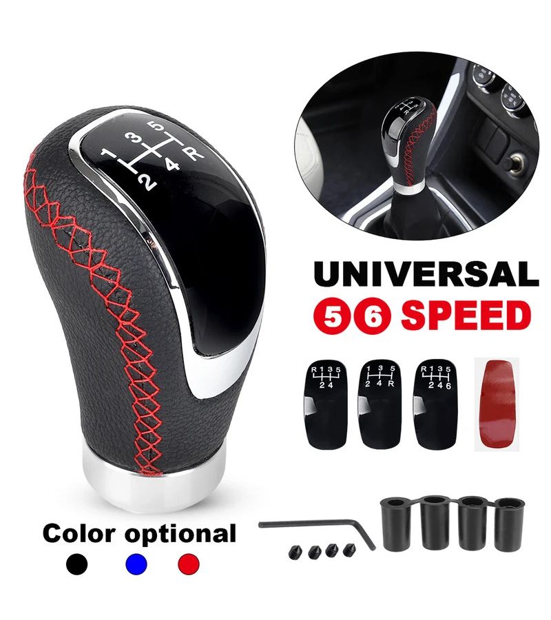 Red Universal 5 6 Speed Manual Gear Shift Knob Extended Gear Stick - Image 1
