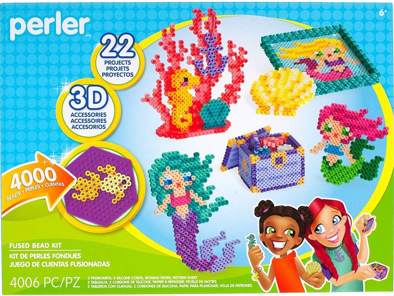 Perler Beads 3D Ocean and Mermaid Fuse Bead Kit, 4006pcs, 22 Projects - Image 1