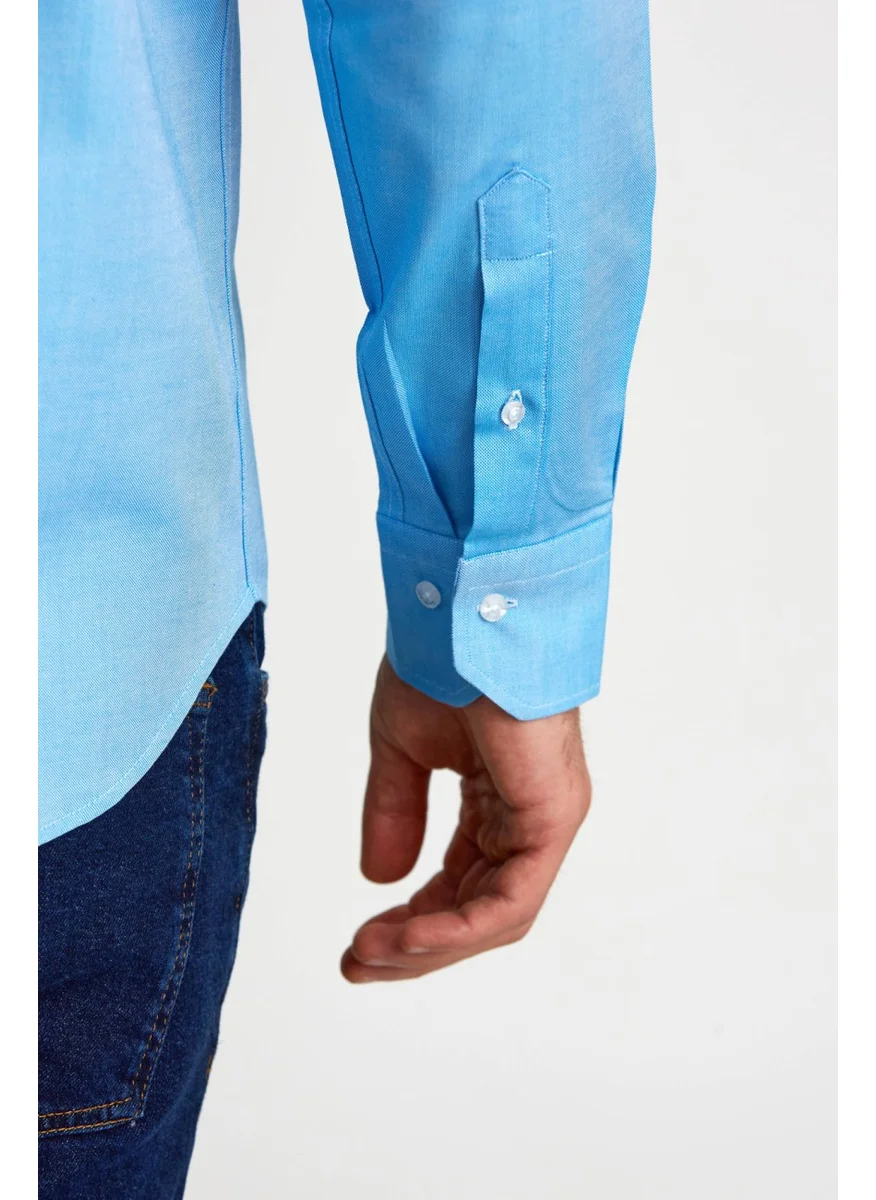 Bisse Pasha Collar Buttoned Regular Fit Uk Shirt Dark-Blue GMOK3PS22400001_D36